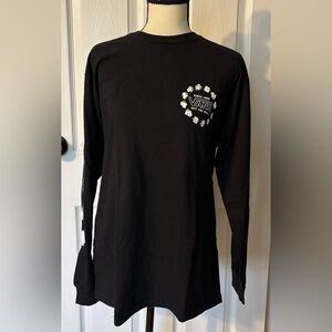 Vans x Peanuts Snoopy Streetwear Long Sleeve Shirt Black Medium Graphic Tee